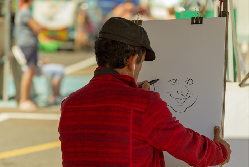 Caricature artist at Ace Party Deluxe